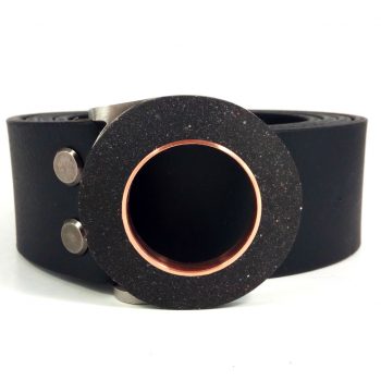 Dámský pásek široký 4 cm s kruhovou přezkou, černý