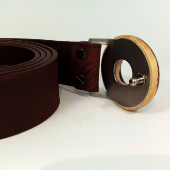 Dámský kožený pásek, široký 4 cm, hnědý