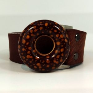 Dámský kožený pásek, široký 4 cm, hnědý