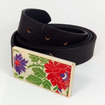 Dámský / pánský dámský folklórní opasek (unisex) kožený, černý