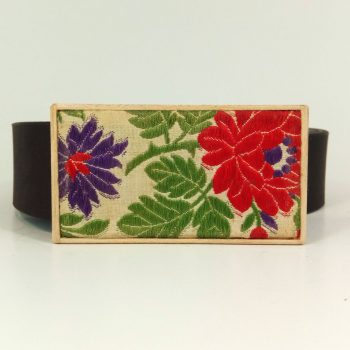 Dámský / pánský dámský folklórní opasek (unisex) kožený, černý