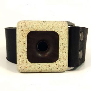 Opasek s přezkou ořech-beton, široký 4 cm